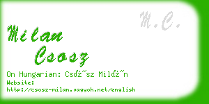 milan csosz business card